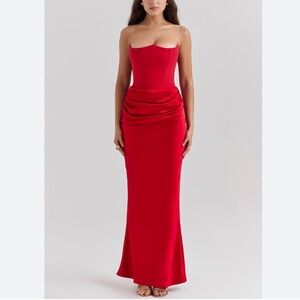 House of CB Persephone Dress in the color salsa